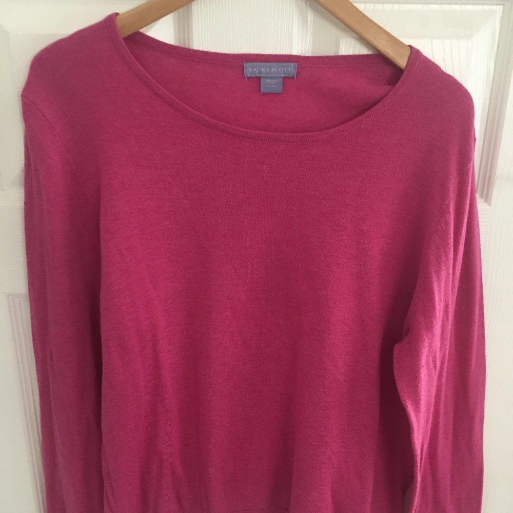 Laura Scott Pink Crew Neck Sweater